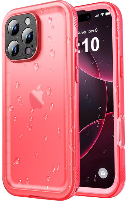 SPORTLINK for iPhone 16 Pro Waterproof Case - Shockproof Dustproof Case with Built-in Clear Screen Protector, Full Body Heavy Duty Sealed Protective Cover for i Phone 16 Pro 6.3" Pink