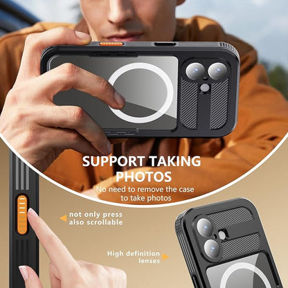 Omio Designed for iPhone 17 Waterproof Case Compatible with MagSafe, Magnetic Waterproof Full Body IP68 Underwater Case Built-in Screen Protector Military Grade Shockproof Cover for Men Women Black