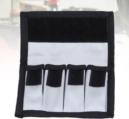 Fafeicy Battery Pouch, Battery Bag Holder Organizer with Hook and Loop Fasteners, for 4 Batteries Compact Oxford Fabric Belt Loop