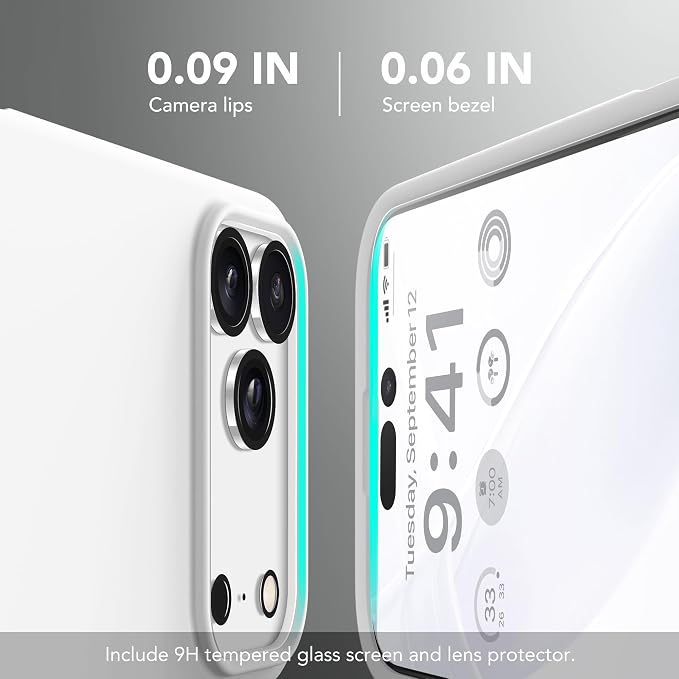 GONEZ Magnetic for iPhone 17 Pro Max Case, Compatible with MagSafe, [Screen Protector + Camera Lens Protector], Liquid Silicone Anti-Scratch Shockproof Protective Phone Case 6.9 inch, White