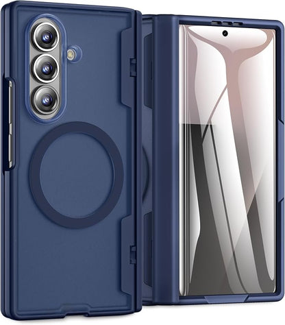 Caka Magnetic for Samsung Galaxy Z Fold 8 Ultra Case with Hinge Protection | Compatible with MagSafe, Built-in Outer Screen Protector, Hinge Guard, Translucent Matte Back, 360° Hybrid Drop Defense