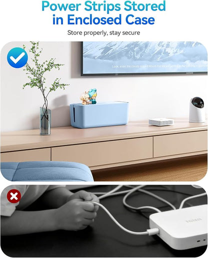 ORICO Cable Management Box, Cord Hider Box to Conceal Power Strips on Desk or Floor, Keeping Cords Tidy and Protected from Damage, Stylish Cable Organizers for Home, Office, School - PB01