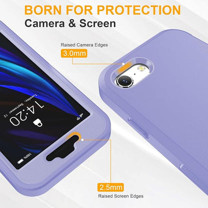 jaroco Design for iPhone SE Case 2022/2020,iPhone 8/7 [Shockproof] [Dropproof] [Dust-Proof] [Military Grade Drop Tested] with Non-Slip Removable iPhone SE 2022 Case 4.7 Inch-Light Blue+Purple