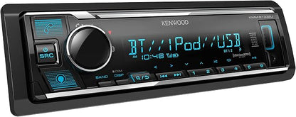 KENWOOD KMM-BT332U Bluetooth Single DIN Car Stereo with USB Port, AM/FM Radio, MP3 Player, Multi Color LCD, Detachable Face, Built in Amazon Alexa, Compatible with SiriusXM Tuner