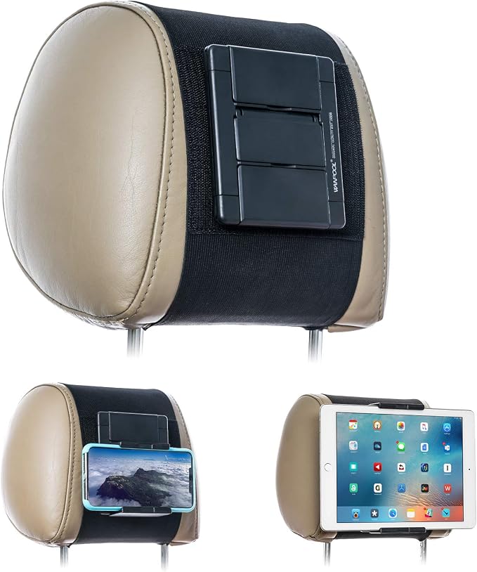 Car Headrest Mount Holder for Tablets and Phones with 5-10.5Inch Screens -Compatible with iPhone iPad Air Mini, Galaxy, Switch 2