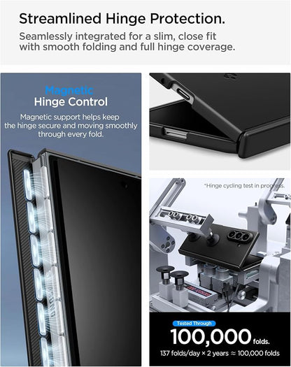 Spigen Air Fit Pro MagFit for Galaxy Z Fold 8 Ultra Case, Black | Qi2 Certified, PU Hinge Protection, Air Cushion Tech, Compatible with MagSafe, Ultra Thin Case, Camera Plateau Protection