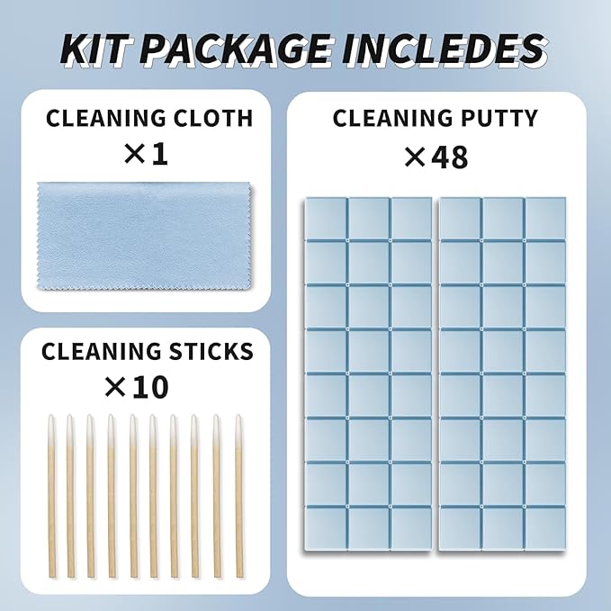 Cleaning Putty, Phone Cleaning Kit, Remove Ear Wax& Dirt& Gunk from Device's Small Crevices, for AirPod Cleaner Kit for Airpods Charging Case/Headphones/Phone/Electronics(Blue)
