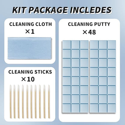Cleaning Putty, Phone Cleaning Kit, Remove Ear Wax& Dirt& Gunk from Device's Small Crevices, for AirPod Cleaner Kit for Airpods Charging Case/Headphones/Phone/Electronics(Blue)