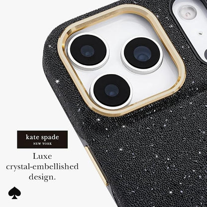 kate spade new york iPhone 17 Pro Case - Compatible with MagSafe - Designer Phone Case - Crystal Pave Nightfall