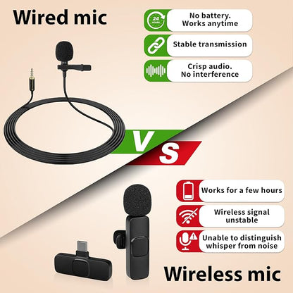 PowerDeWise Professional Grade Lavalier Clip On Microphone - Lav Mic for Camera Phone iPhone GoPro Video Recording ASMR - Small Noise Cancelling 3.5mm Tiny Shirt Microphone with Easy Clip On System