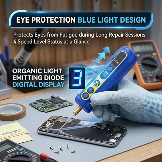 Electric Glue Removal Tool, IR13 Mobile Phone LCD Screen Hard Glue Remover 4 Levels Adjustable Electric Glue Removal Tool, Dry Glue for Mobile Phones Degumming