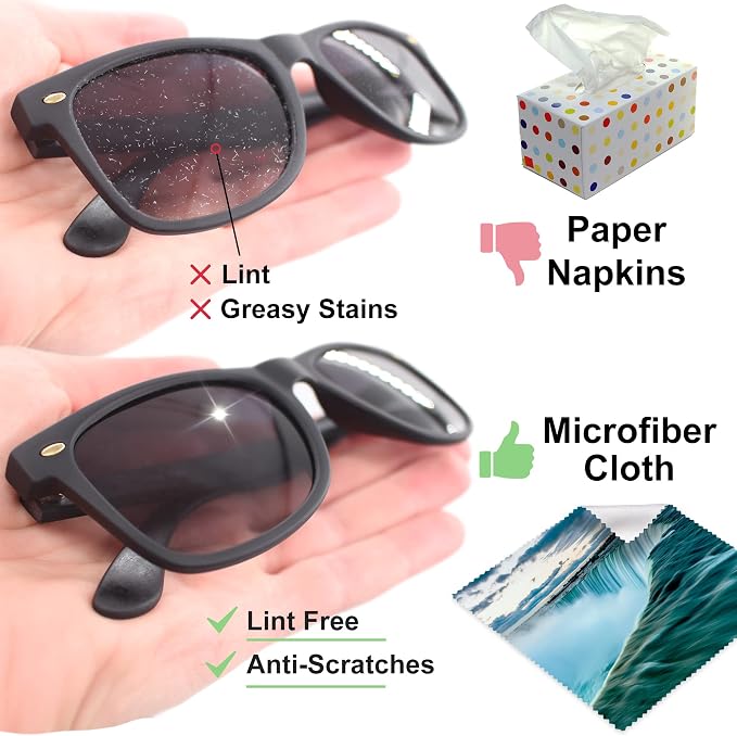 Microfiber Cleaning Cloth for Glasses - Eyeglass Cleaning Cloth - Lens Cleaning Cloth - Microfiber Glasses Cleaning Cloth for Phone, Screens, Camera Lens Cleaner - 6 pcs