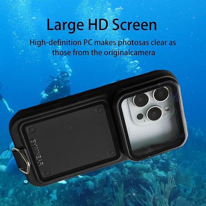 BYWINEAR Waterproof Phone Case,Universal Self-Check Function Pouch Dry Bag,Underwater Photo & Video Protective Housing,Pool Beach Travel Essentials Snorkeling Case (Black, 6.7 inches)
