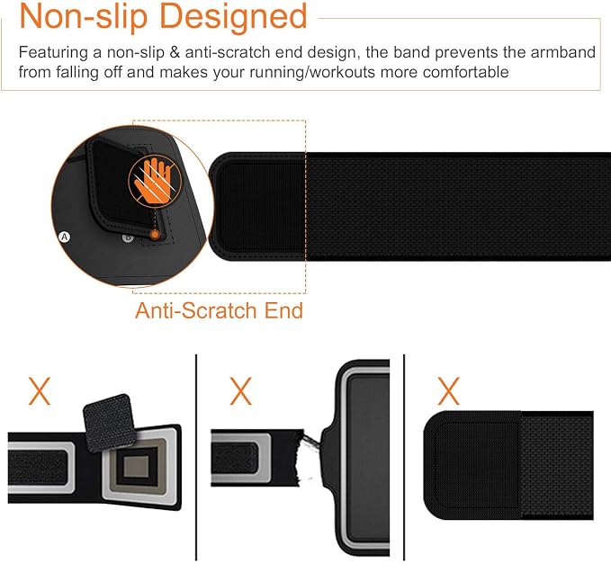 JEMACHE Armband for Samsung Galaxy S25 S24 S23 S22 S21, Gym Workouts Running Phone Arm Band Fits Otterbox Defender Case