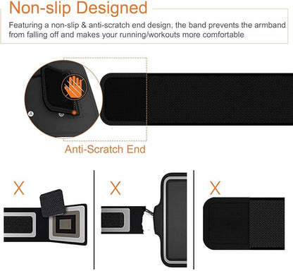 JEMACHE Armband for Samsung Galaxy S25 S24 S23 S22 S21, Gym Workouts Running Phone Arm Band Fits Otterbox Defender Case