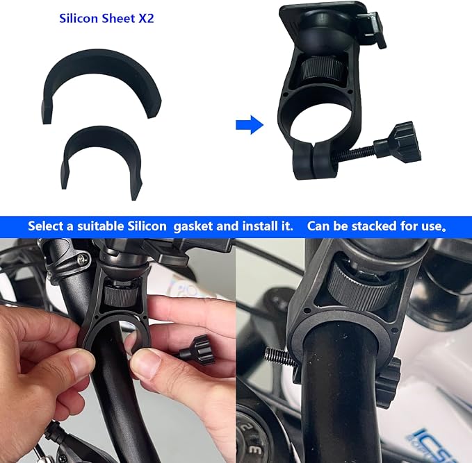 2025 Upgraded Bike Phone Holder ﻿, One Handed Quick Locking and Unlocking for Motorcycle Phone Mount, Handlebar Phone Mount with Four Way Lock Compatible with iPhone,Samsung and 4.8-6'' Smartphones
