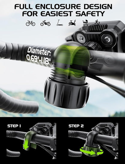Bike Phone Holder, [Camera Friendly] [Military Anti-Shake] Motorcycle Phone Mount, [1s Lock] Bicycle Phone Holder Handlebar Phone Mount for Scooter Bike Accessory for iPhone/Samsung/All Phones 4.7-7"