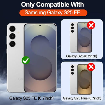 MOZOTER for Samsung Galaxy S25 FE Case,[Compatible with MagSafe][12Ft Military Dropproof][2*Screen Protector] Anti-Slip Shockproof Holsters Case for S25 FE-Clear
