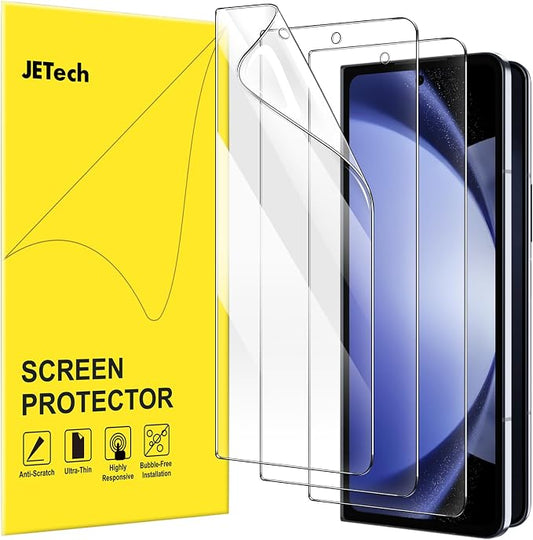 JETech Front Screen Protector for Samsung Galaxy Z Fold 5, 3-Pack | Full-Coverage PET Film, HD Clear, Case-Friendly Design