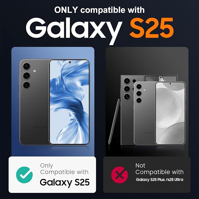 Temdan Designed for Samsung Galaxy S25 Case, Built in Hidden Kickstand Military Grade Drop Protection Never Yellowing Slim Thin Phone Case for Galaxy S25 Case 6.2"- Crystal Clear