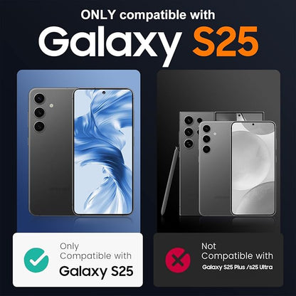 Temdan Designed for Samsung Galaxy S25 Case, Built in Hidden Kickstand Military Grade Drop Protection Never Yellowing Slim Thin Phone Case for Galaxy S25 Case 6.2"- Crystal Clear
