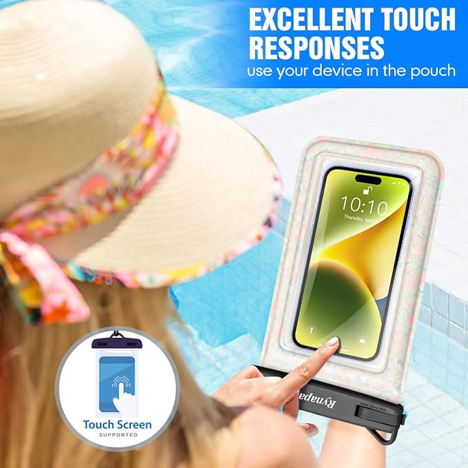 Rynapac [Floatable] Waterproof Phone Pouch 2 Pack - [Up to 8.5"] IPX8 Floating Waterproof Phone Case Dry Bags with Adjustable Lanyard for Beach Vacation Travel Cruise Ship Pool Kayak Essentials