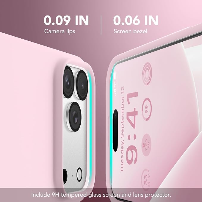 GONEZ Magnetic for iPhone 17 Pro Case, Compatible with MagSafe, [Screen Protector + Camera Lens Protector], Liquid Silicone Anti-Scratch Shockproof Protective Phone Case 6.3 inch, Pastel Pink