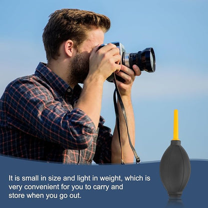PATIKIL Soft Tip Air Blower Dust Blaster, 3 Pcs Rubber Bulb Air Pump Dust Blower Cleaner Cameras Lens Cleaning Tool with Long Nozzle for Camera Lens Computer Keyboard, Black/Yellow