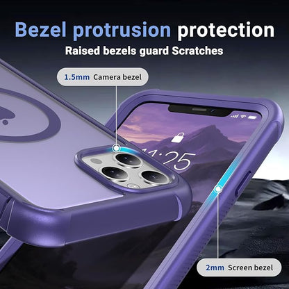 jaroco Magnetic for iPhone 11 Pro Max Case, [Compatible with MagSafe][Military Grade Drop Protection][Heavy Duty Protection][Non-Slip][Shockproof] 2-Layer Durable Bumper Phone Case 6.5''-Dark Purple