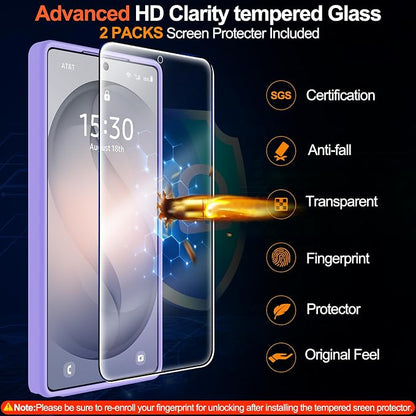 MOZOTER for Samsung Galaxy S26 Ultra Case with Magnetic,[Compatible with MagSafe][12Ft Military Dropproof][2*Screen Protector] Translucent Anti-Slip Back Slim Shockproof Case for S26 Ultra-Purple | [12Ft Military Dropproof][2*Screen Protector]Transluce...