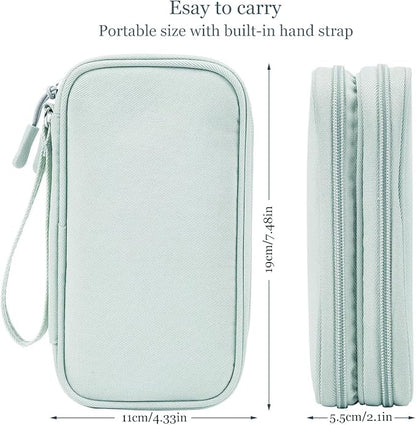 Electronic Organizer Travel Cable Accessories Bag,Electronic Organizer Case,Electronic Accessories Organizer Bag for Power Bank, Charging Cords, Chargers, Mouse, USB Cable, Earphones (Mint Green)