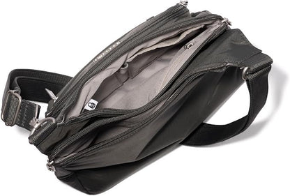Baggallini Securtex Anti-theft Crossover Crossbody Bag 11”w X 8.5”h, Rfid, Built-in Wallet, Locking Zippers