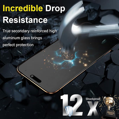 YWXTW 2 Pack for iPhone 17 Pro Max Matte Screen Protector 6.9 Inch+1 Set Camera Lens Protector, [1S Pull-Out] Anti Glare Anti Fingerprint 17 Pro Max Glass Screen Protector, Bubble Free, Smooth as Silk
