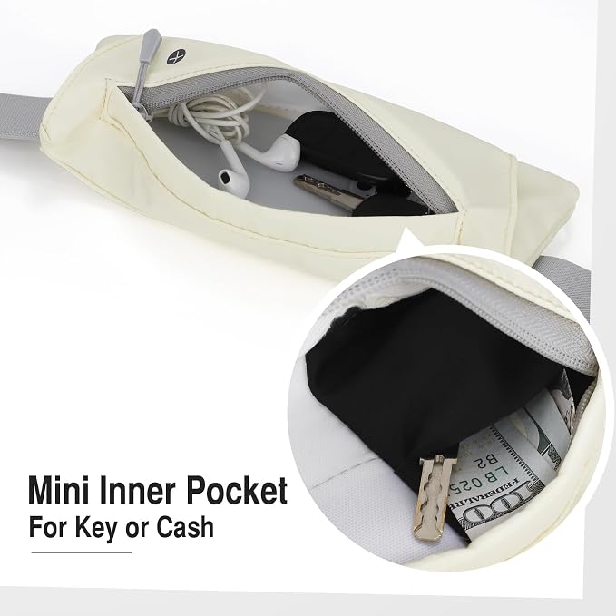WHIPPY Slim Running Belt Fanny Pack for Women Men Elastic Runners Belt Waist Pouch Chest Bag Phone Holder Waist Pack for Running Hiking