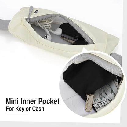 WHIPPY Slim Running Belt Fanny Pack for Women Men Elastic Runners Belt Waist Pouch Chest Bag Phone Holder Waist Pack for Running Hiking