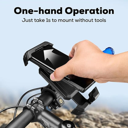 corki Bike Phone Holder Universal Motorcycle Phone Mount with 360° Rotatable Locking Mechanism & Heavy-Duty Handlebar Cradle for Bicycle Ebike Scooter, Fits iPhone & Smartphones