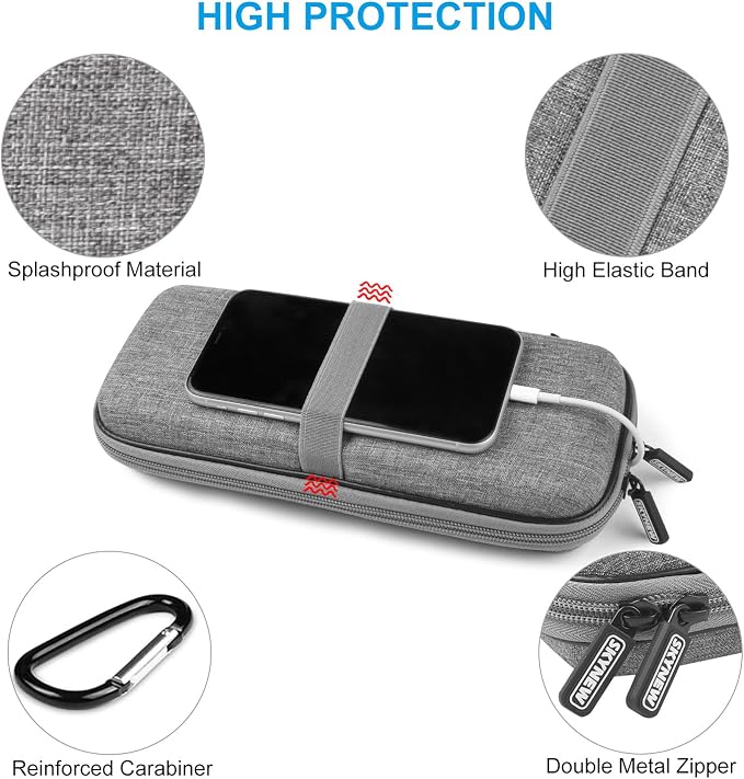 SKYNEW Powerbank Hard Travel Case Compatible RAV Power 26800/20100/20000mAh, Anker Power Core 26800mAh/ PowerCore +26800mAh, ROMOSS 30000mAh, Miady Charger, Ekrist, Lab599 Tx500 Radio(Light Grey)