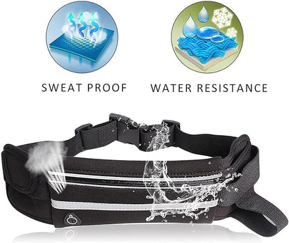 Slim Running Belts for Women, Waterproof Fanny Pack for Men,Phone Holder for Running,Reflective Waist Bag for Women,Runners Belt Pouch,Money Belt,Waist Pack for Running Travel Camping Workout