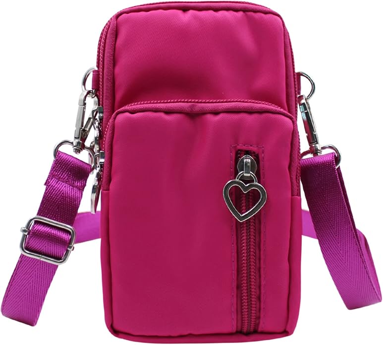 JUMISEE 3-Layers Crossbody Bag Cellphone Pouch Armband Wallet Nylon Smartphone Purse