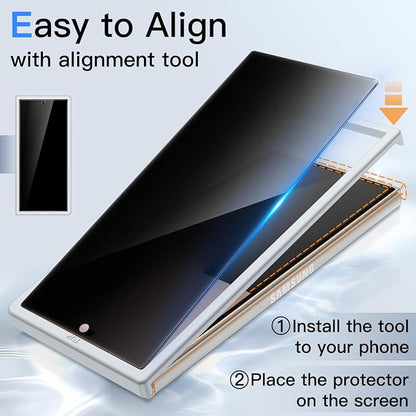 JETech Front Privacy Screen Protector for Samsung Galaxy Z Fold 7, 2-Pack | Anti-Spy Privacy Protection, Tempered Glass, Easy Installation Tool, Case-Friendly, Anti-Scratch Design