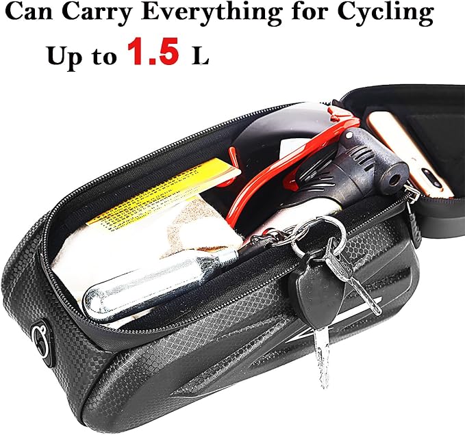 COTOUXKER Bike Frame Bag, Mountain Bike Phone Holder Bag for Road and Mountain Bikes Cycling Storage Bags