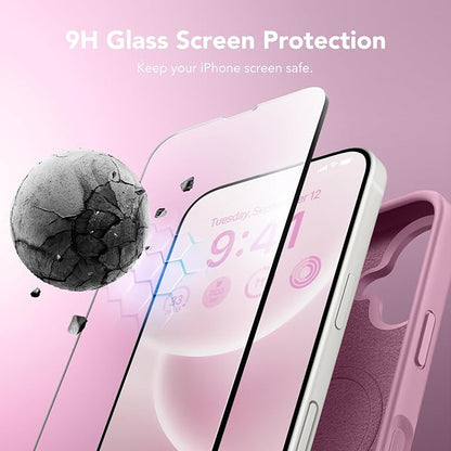 GONEZ Magnetic for iPhone 17 Case, Compatible with MagSafe, [Screen Protector + Camera Lens Protector], Liquid Silicone Anti-Scratch Shockproof Protective Phone Case 6.3 inch, Blackcurrant