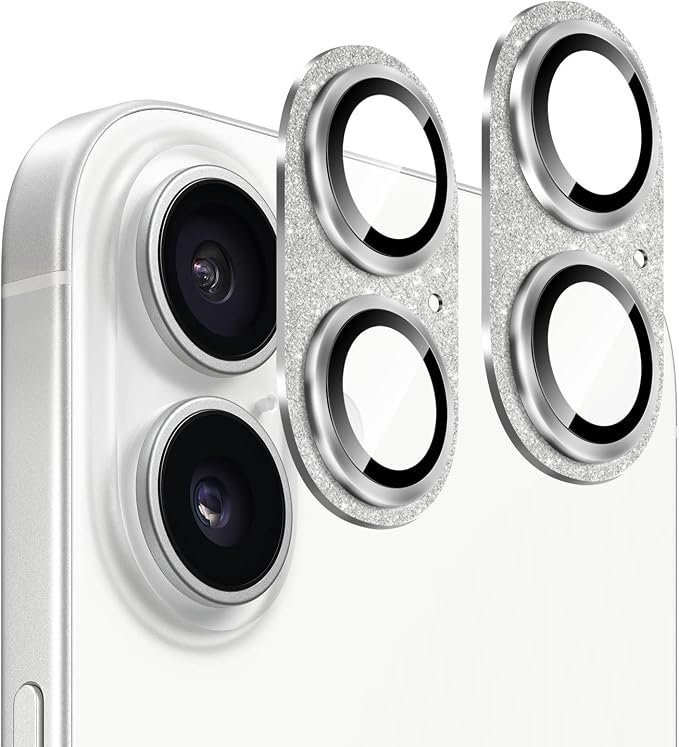 SAHARA - Ultra-Strong Camera Lens Protector for iPhone 16/16 Plus (2-Pack), Glisten, (ZD00160)