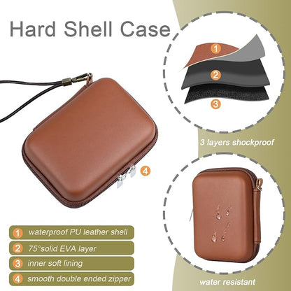 Travel Organizer EDC Pouch - PU Hard Shell Case for Electronics, 5.5x3.9 Inch, for Daily Commute, Business Trip, Weekend Getaway - Lightweight Unisex (Case Only)