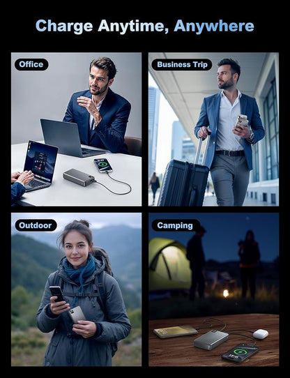 Portable Charger Power Bank, 56800mAh Battery Pack, 22.5W Fast Charging Portable Phone Charger for Camping Travel Essential Compatible with iPhone 17/16/15/14/13 Series, Samsung, Google,iPad-Gray