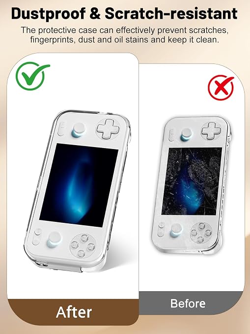 TPU Protective Case for AYANEO Pocket S mini Handheld Game Console, Full-Body Protective Cover with Precise Cutout, Shockproof Dustproof Protector Sleeve & Scratch-Resistant Sleeve (Clear)