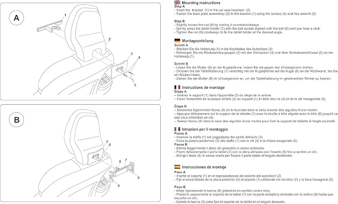 Car Tablet Holder Compatible for Volvo XC90 XC60 V90 V60 S90 S60 (Model 2017 or Newer), Back Seat Headrest Mount Compatible with All iPad Pro Air Mini, Galaxy Tabs, 4.7-12.9" Tablets