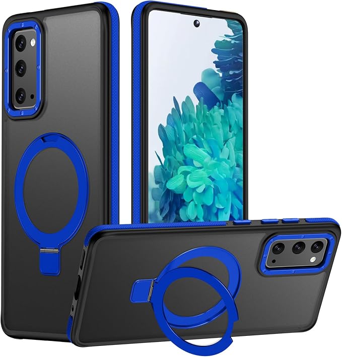 for Samsung Galaxy S20 FE Case, Magnetic Adjustable Ring Stand [Fit for Magsafe], [Military-Grade Shockproof Protection] Phone Case with Kickstand&Ring Holder (Blue)