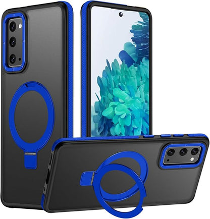 for Samsung Galaxy S20 FE Case, Magnetic Adjustable Ring Stand [Fit for Magsafe], [Military-Grade Shockproof Protection] Phone Case with Kickstand&Ring Holder (Blue)