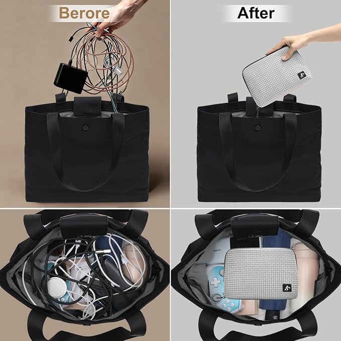 SIMTOP Cord Organizer Travel Small Tech Bag Pouch Case for Cords, Charger, Hard Drive, Power Bank – Water-Resistant Electronics Organizer, Small Portable Gadget Case for Travel